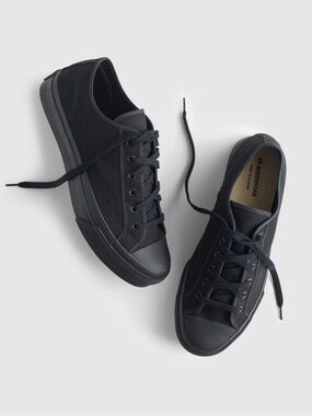 MOONSTAR Black Mono Canvas Low Top Sneakers Size 12 New Without Box
